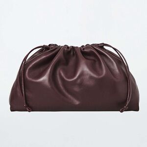 NWT 100% Leather Cos Cavatelli Clutch in Bordeaux / Burgundy- Same day shipping